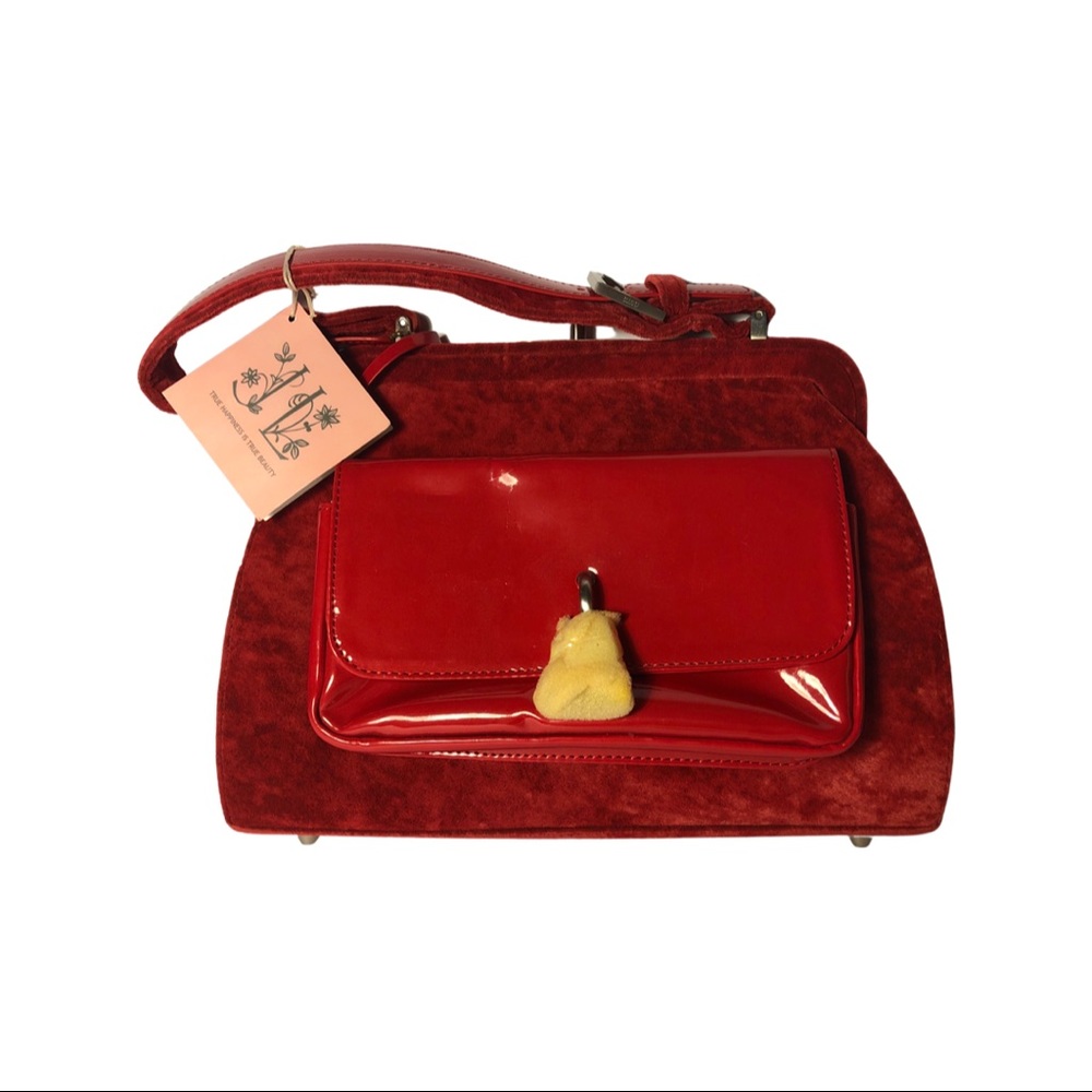 *HOST PICK!* NWT. Red velvet and Vinyl Jeanne Lottie handbag.
